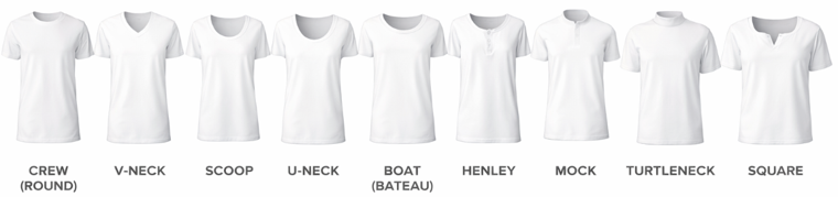 T-shirt neck types